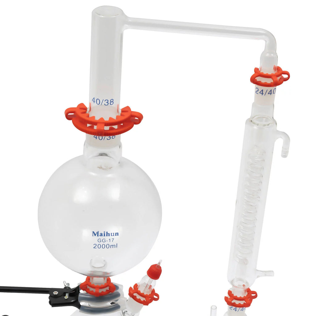 1000W 110V 2000ML Glass Distillation Kit with Condenser and Hot Stove D960451