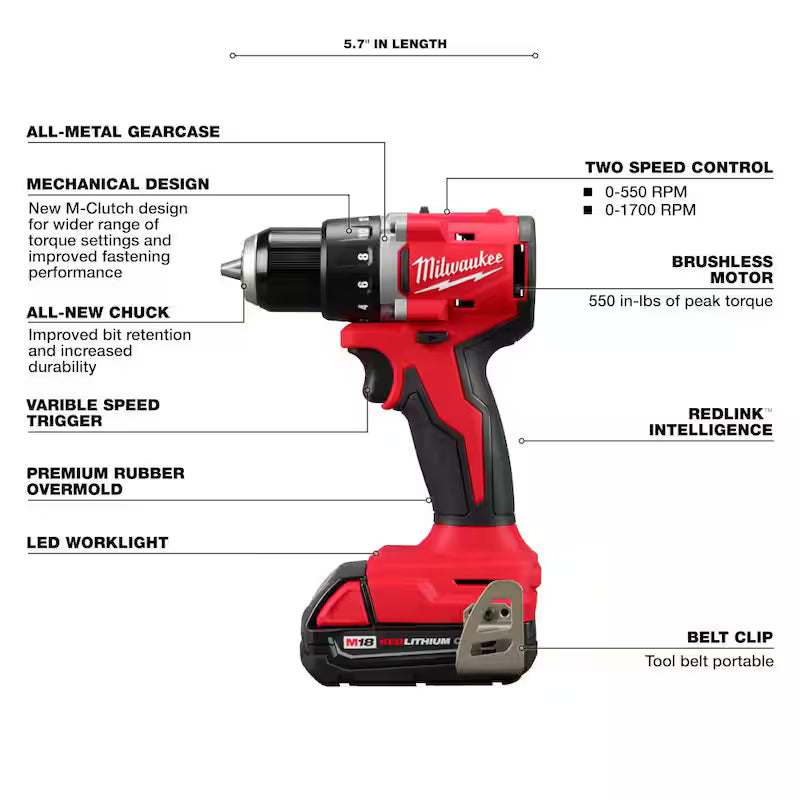 18V Lithium-Ion Brushless Cordless Compact Drill/Impact Combo Kit (2-Tool) with Oscillating Multi-Tool I884