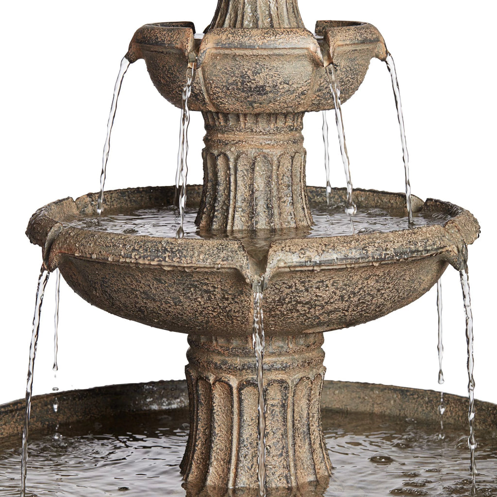 3 Tier Basin Outdoor Floor Water Fountain with LED Light 46" C714235