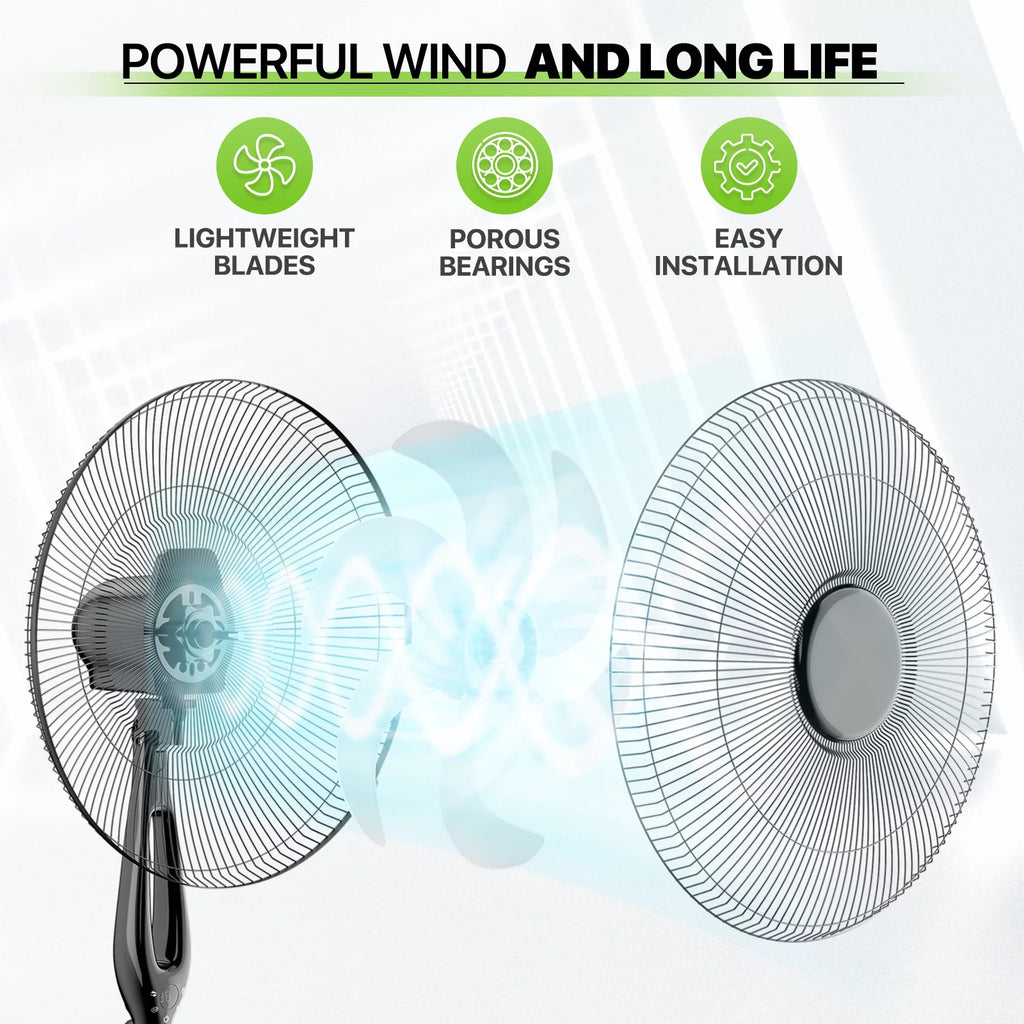 17" Oscillating Pedestal Fan with 3 Speeds, Black M896074