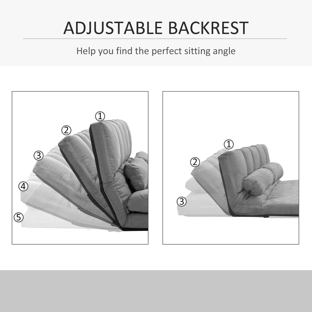 Convertible Floor Sofa with 7 Position Adjustable Backrest W528