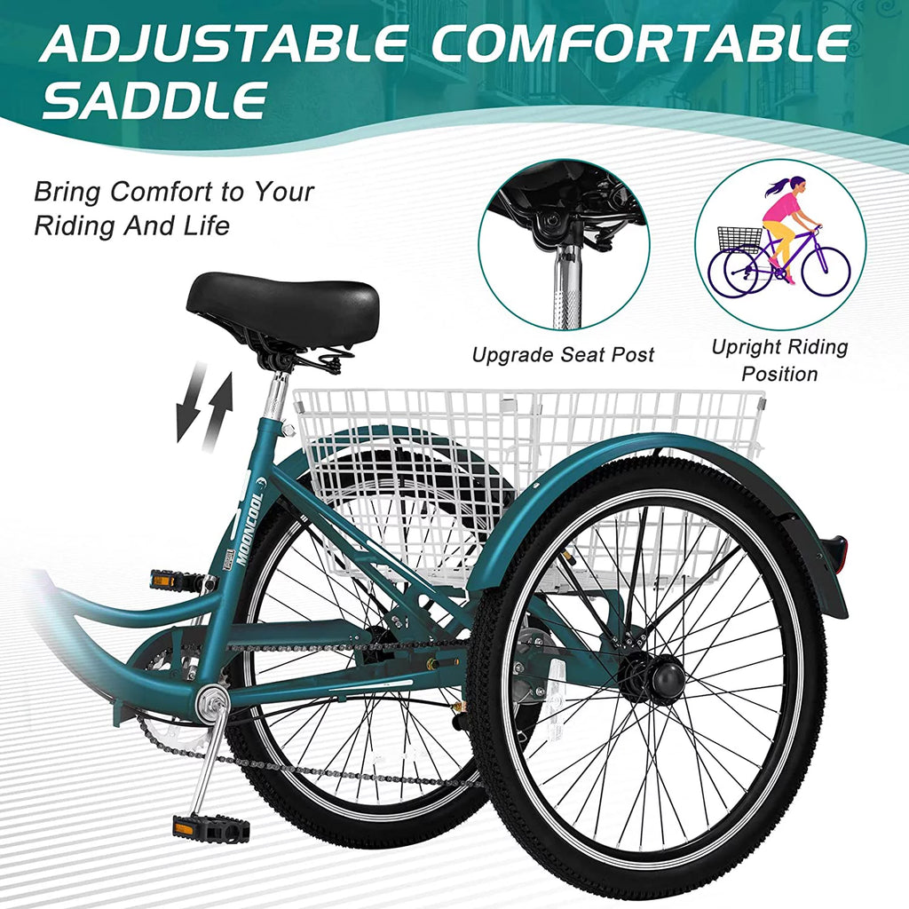 20/24/26 inch 7 Speed Adult Tricycles with Big Basket S522812