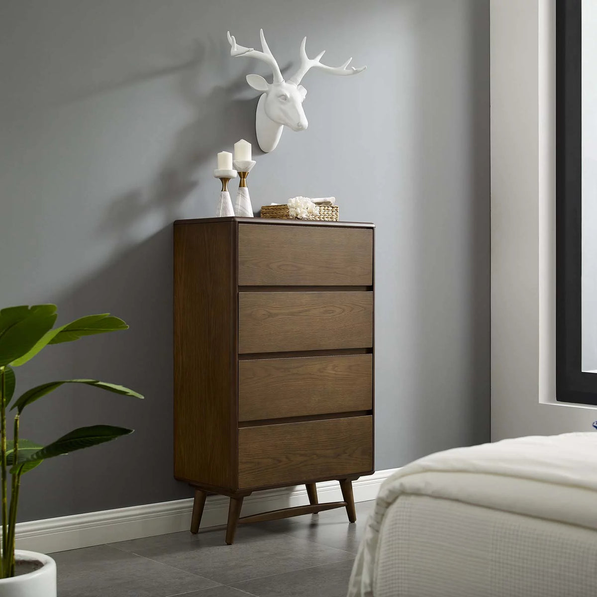 Brown Wood Dresser Drawer Chest D2119