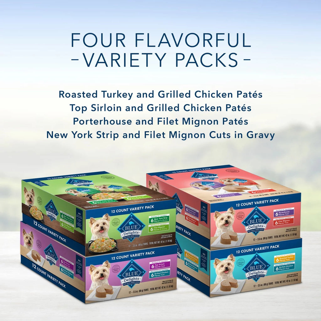 Grain-Free Pate Wet Dog Food Variety Pack, 3.5 oz. Cups (12 Pack) P11340