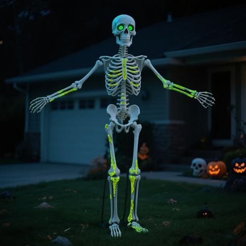 5.4Ft Posable Skeleton with Glowing Eyes P2440