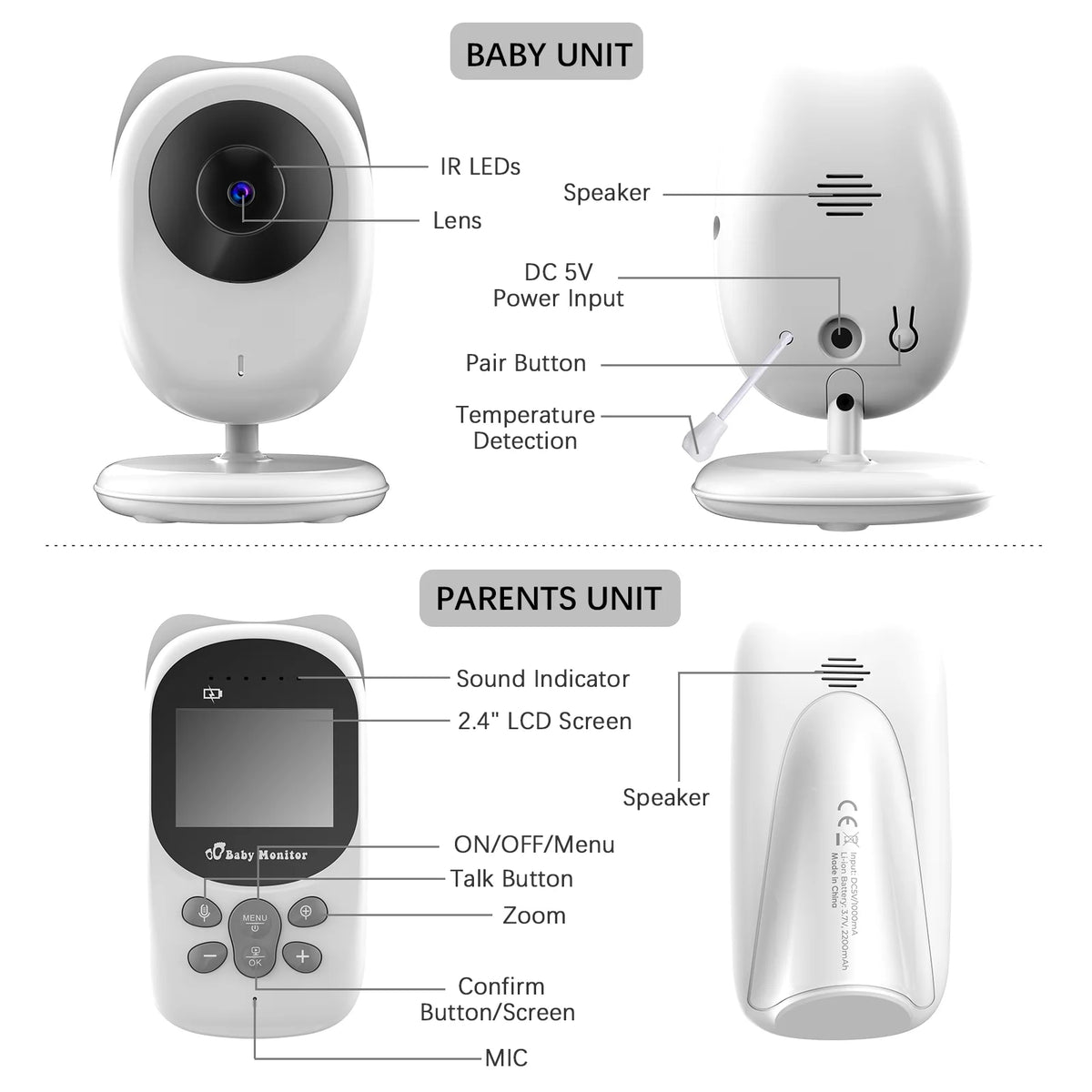Wireless Digital Video Monitor with 2.4 Inch LCD Screen K81208