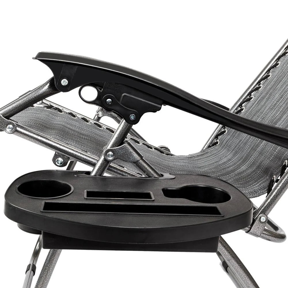 2PCS Outdoor Zero Gravity Folding Lounge Chair Gray N366337
