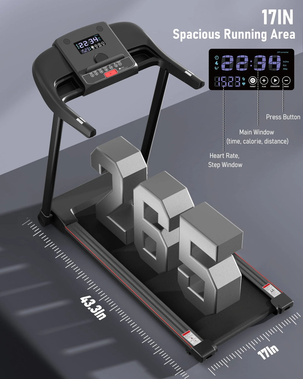 Folding Electric Treadmill with Bluetooth R578970