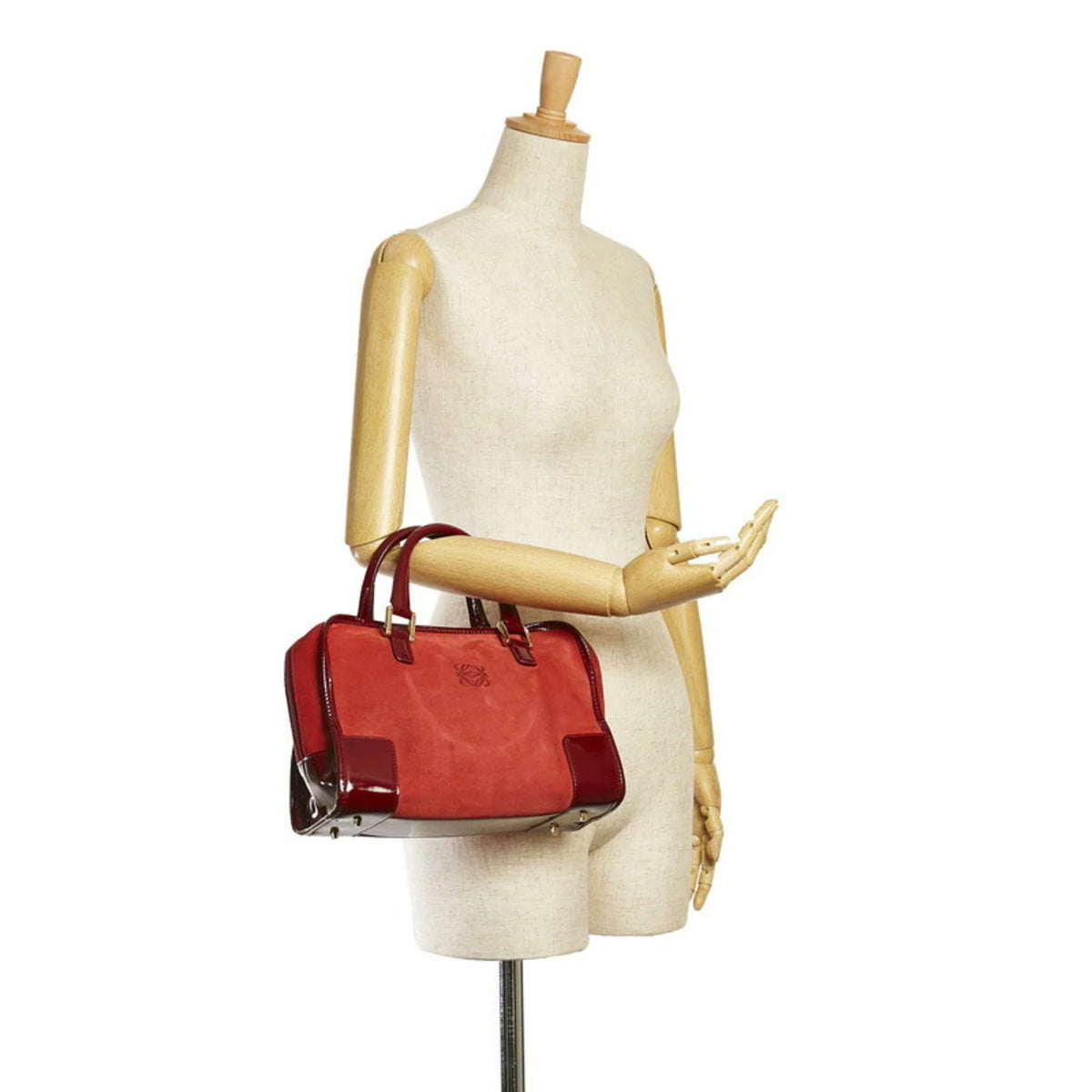 Red Suede Enamel Handbag I9926
