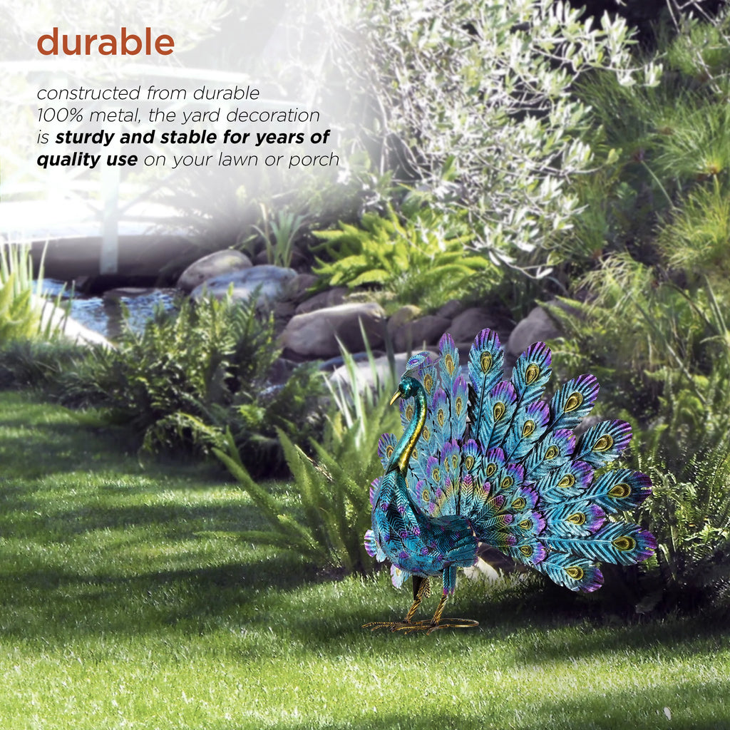 22" Peacock Garden Statue J585