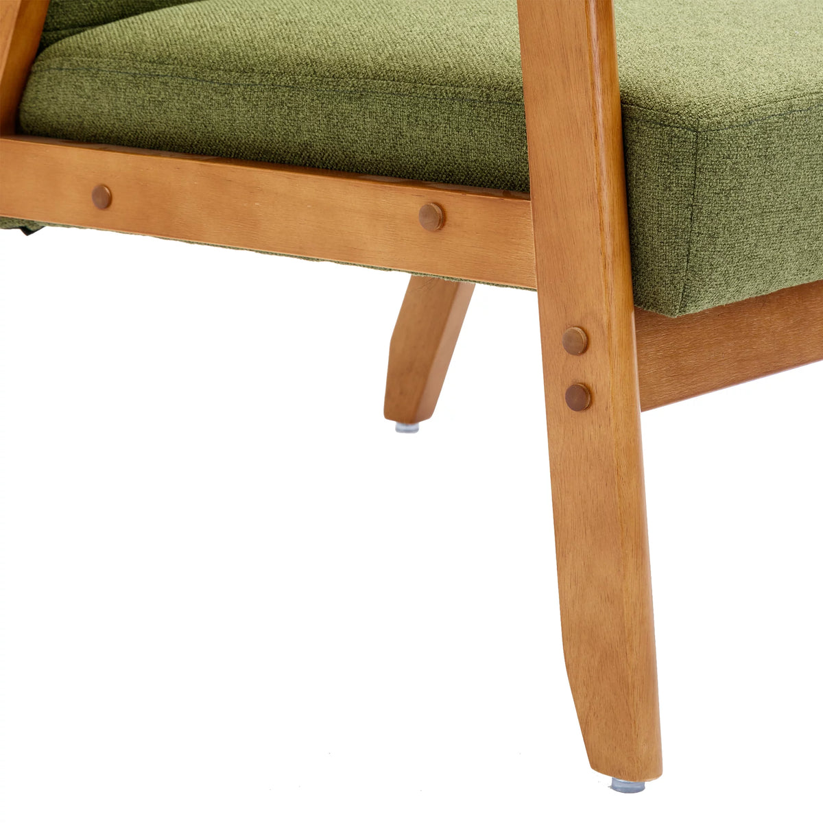 Set of 2 Wood and Fabric Armchair with Side Table P85210