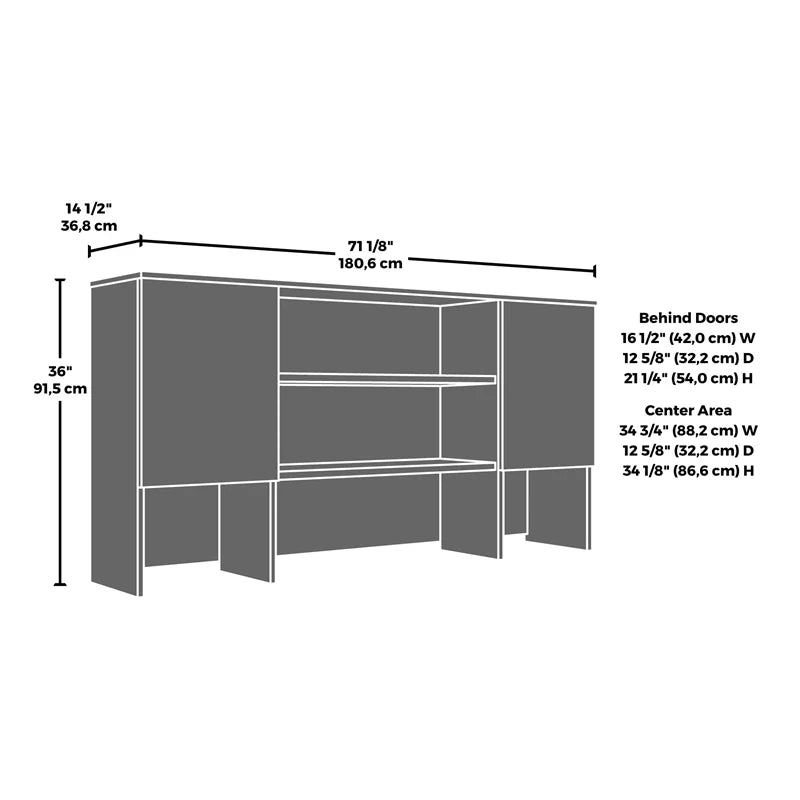 Engineered Wood Desk with Hutch I276