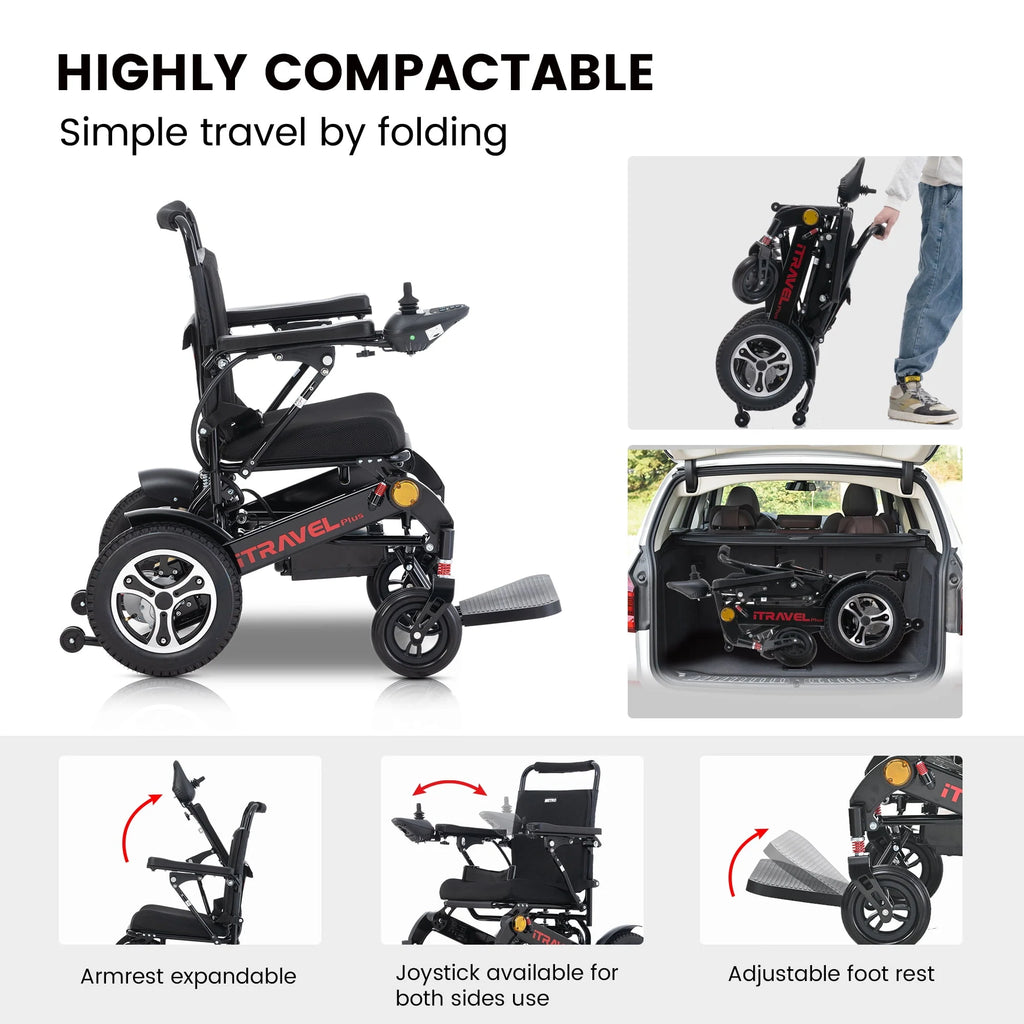 Lightweight Portable Folding Electric Wheelchair with Gel Seat Cushion K58616