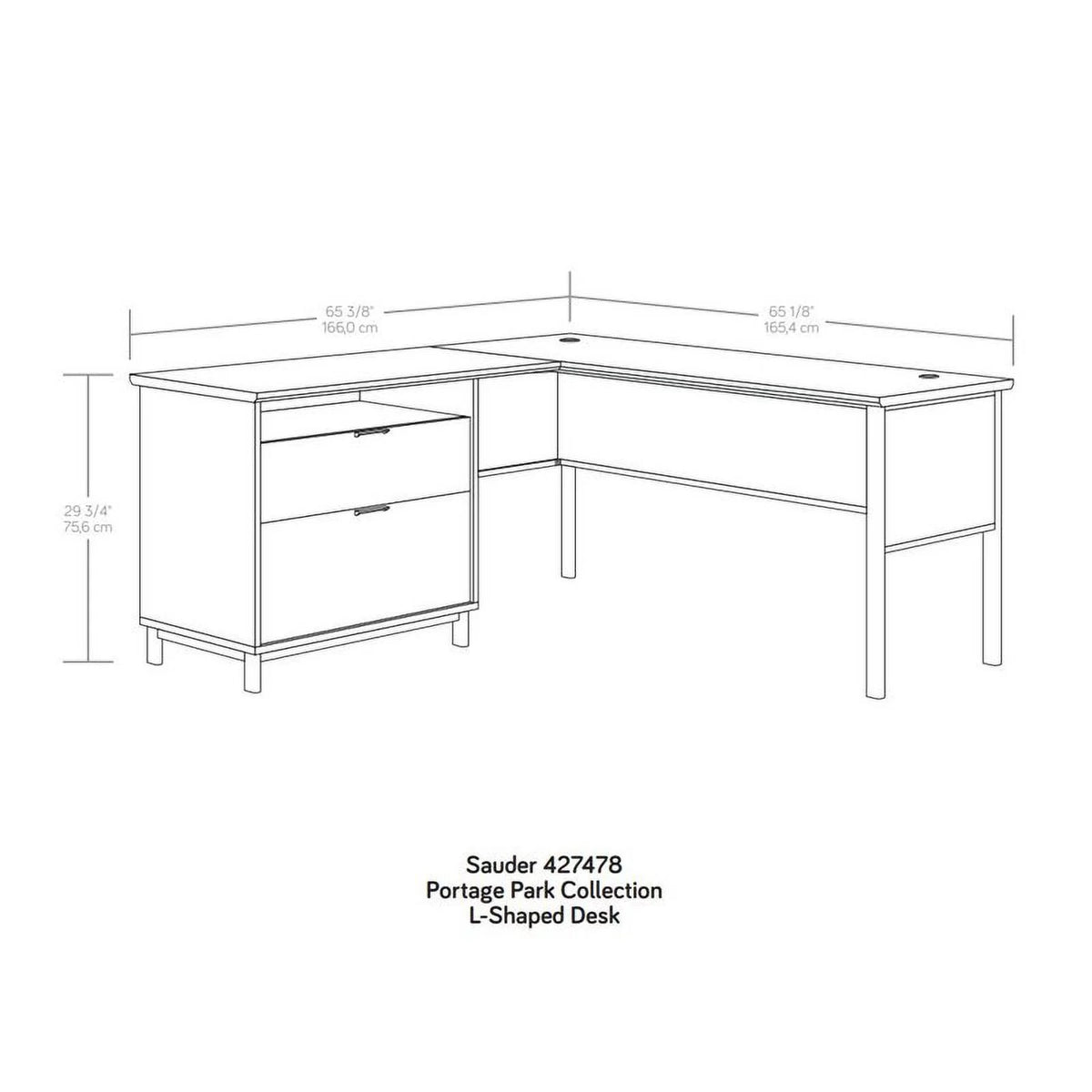 L-Shape Engineered Wood Desk K452945