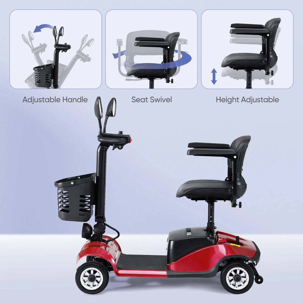 4 Wheels Folding Travel Mobility Scooter D670432