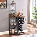 Freestanding 5-Tier Wine Rack with Wine Glasses Holder Y734