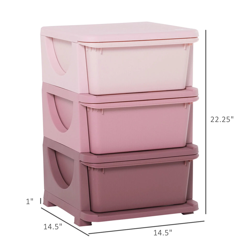 Blue 3 Tier Kids Storage Unit Dresser Tower G66025