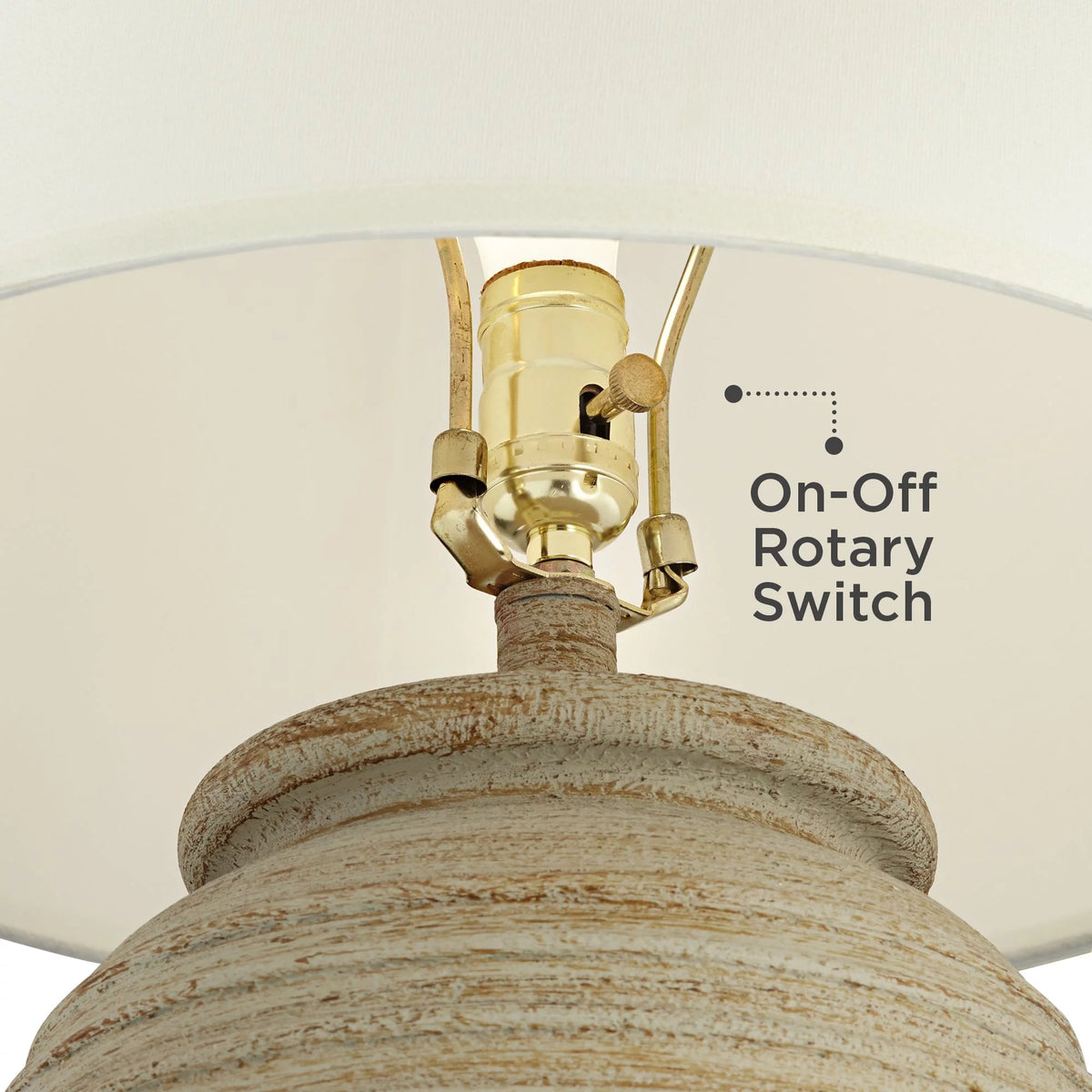 28" Tall Table Lamp with Cream Linen Drum Shade V74842