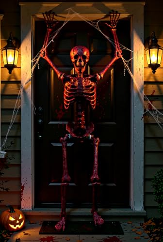 5.4Ft Posable Skeleton with Glowing Eyes P2440