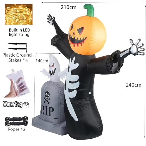 8FT Inflatable Halloween Decoration with Built-in LED Lights E29277