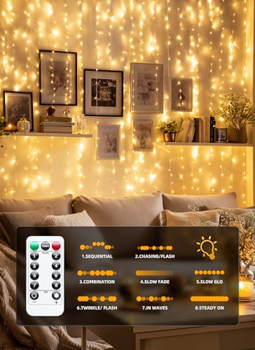 300 LED Blue Fairy Curtain Lights 9.8ft x 9.8ft 1 Pack P22530