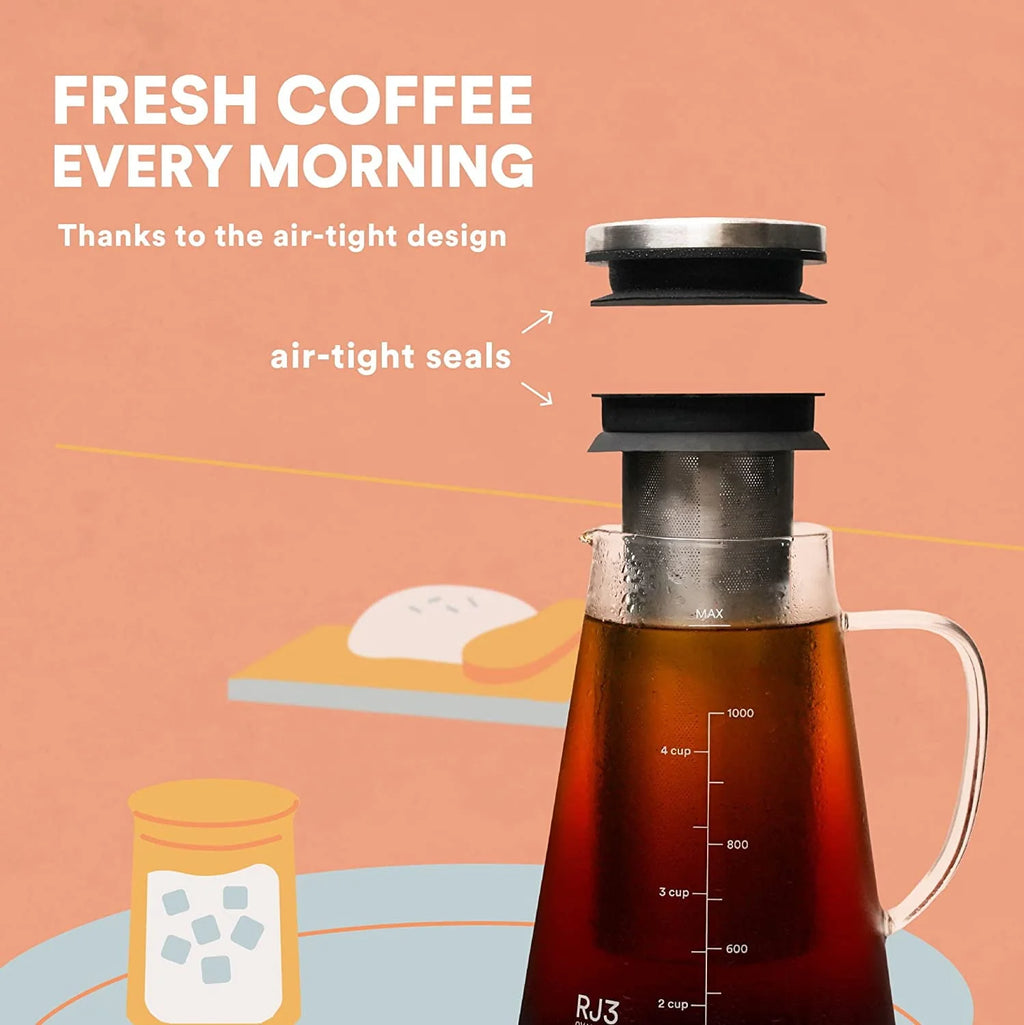 Airtight Cold Brew Iced Coffee Maker & Tea Infuser with Spout L8375