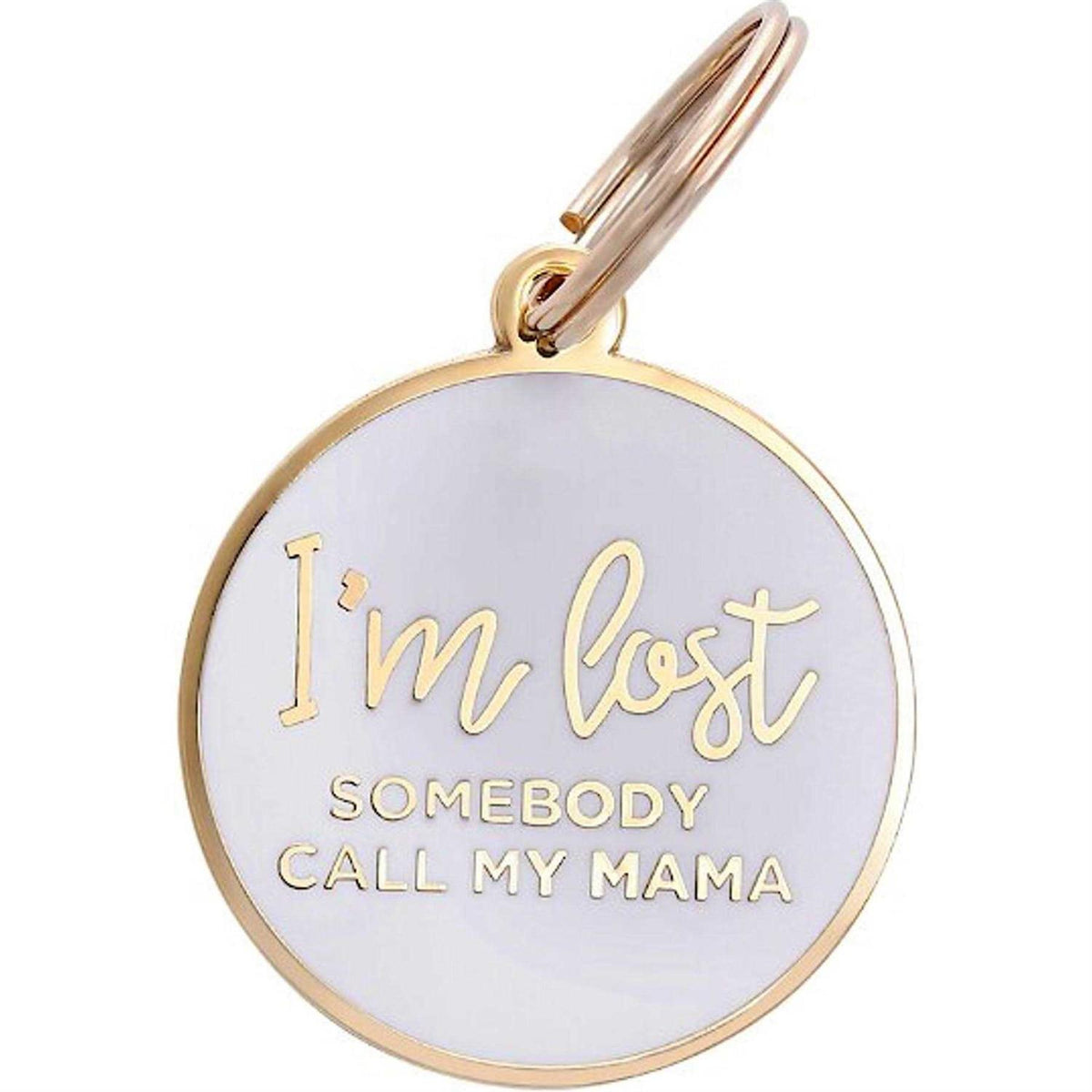 Gold & White Pet ID Tag H3665