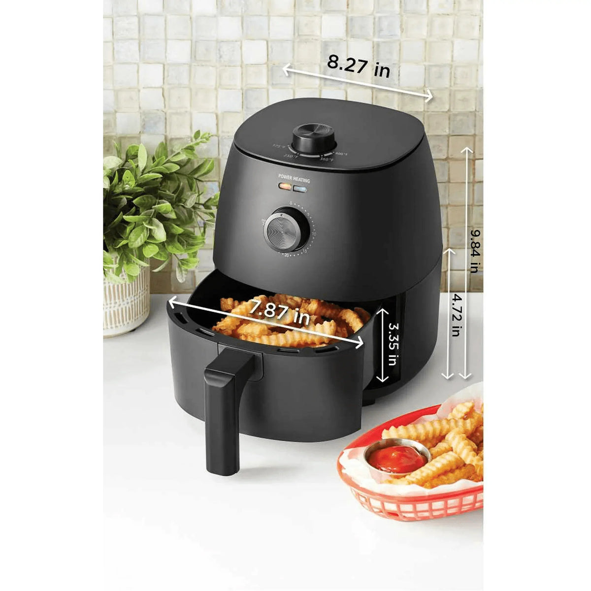 2.2 Quart Compact Non-Stick Air Fryer P803928