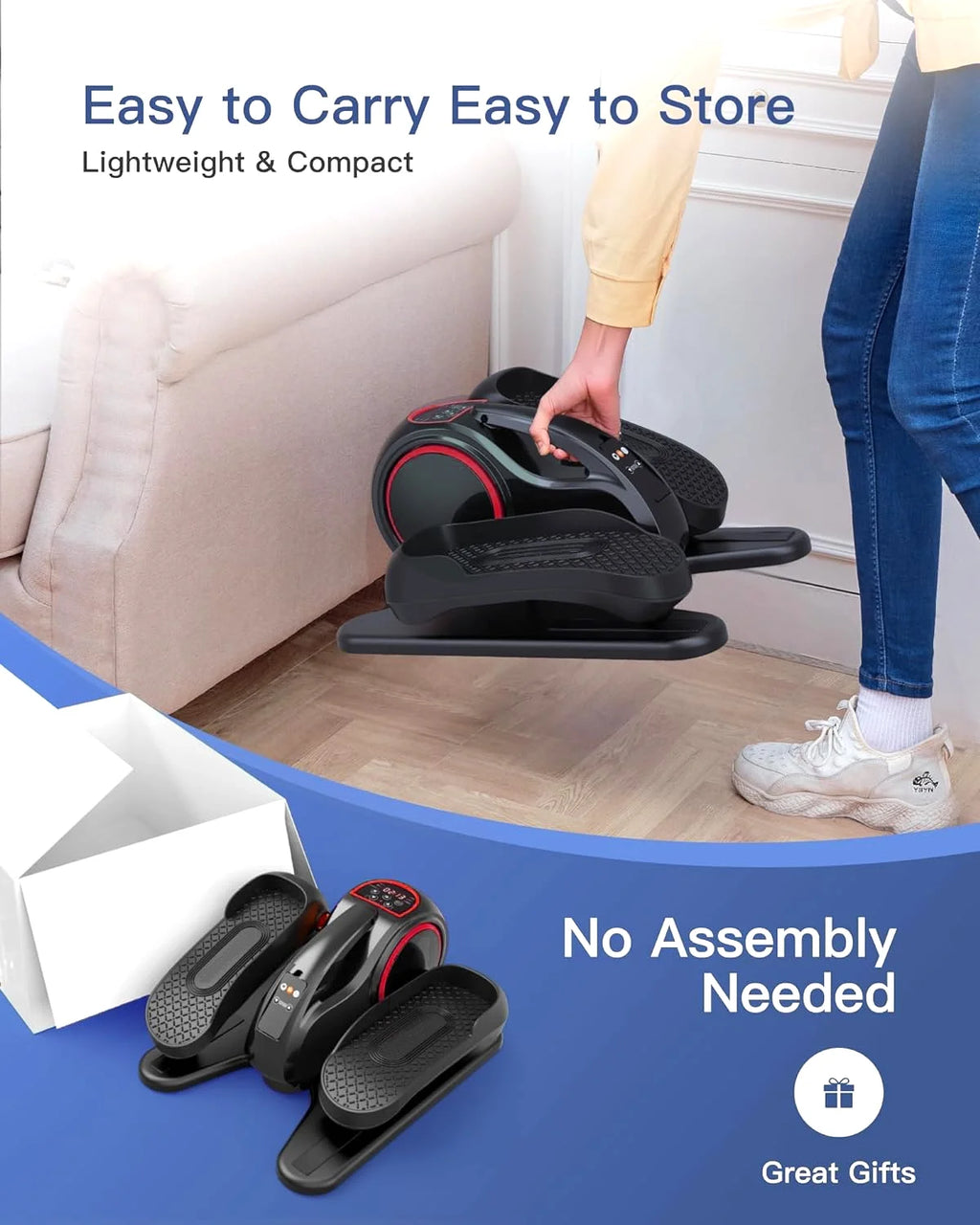 Under Desk Elliptical with Remote Control & Non-Slip Pedals Z6363