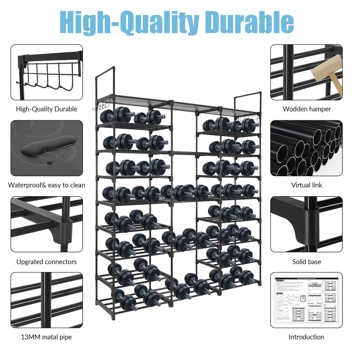 9 Tiers Metal Shoe Rack Organizer O18359