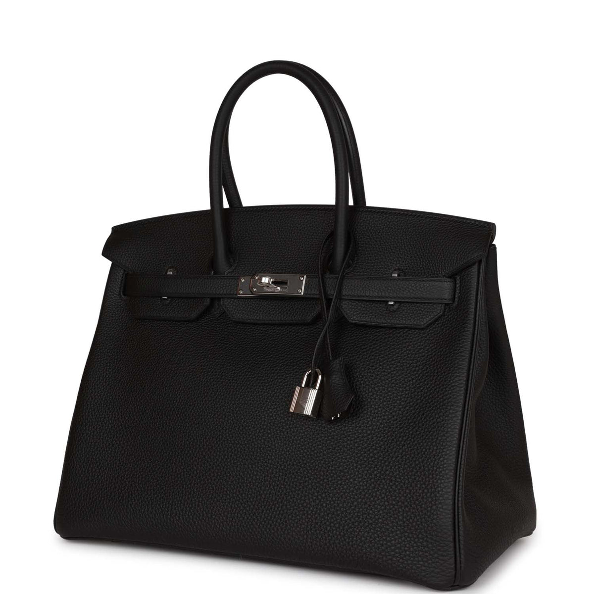 Black 35 Togo Leather Handbag O347