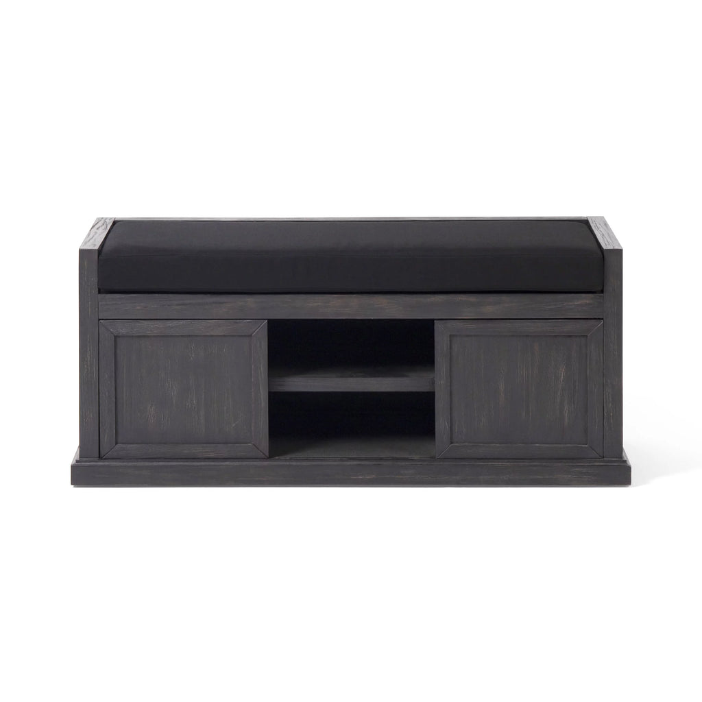 Acacia Wood Storage Bench with Cushion U503319