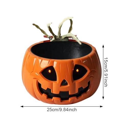 Skull Bowl with Lighted Red Eyes and Moving Skeleton Hand Y3693