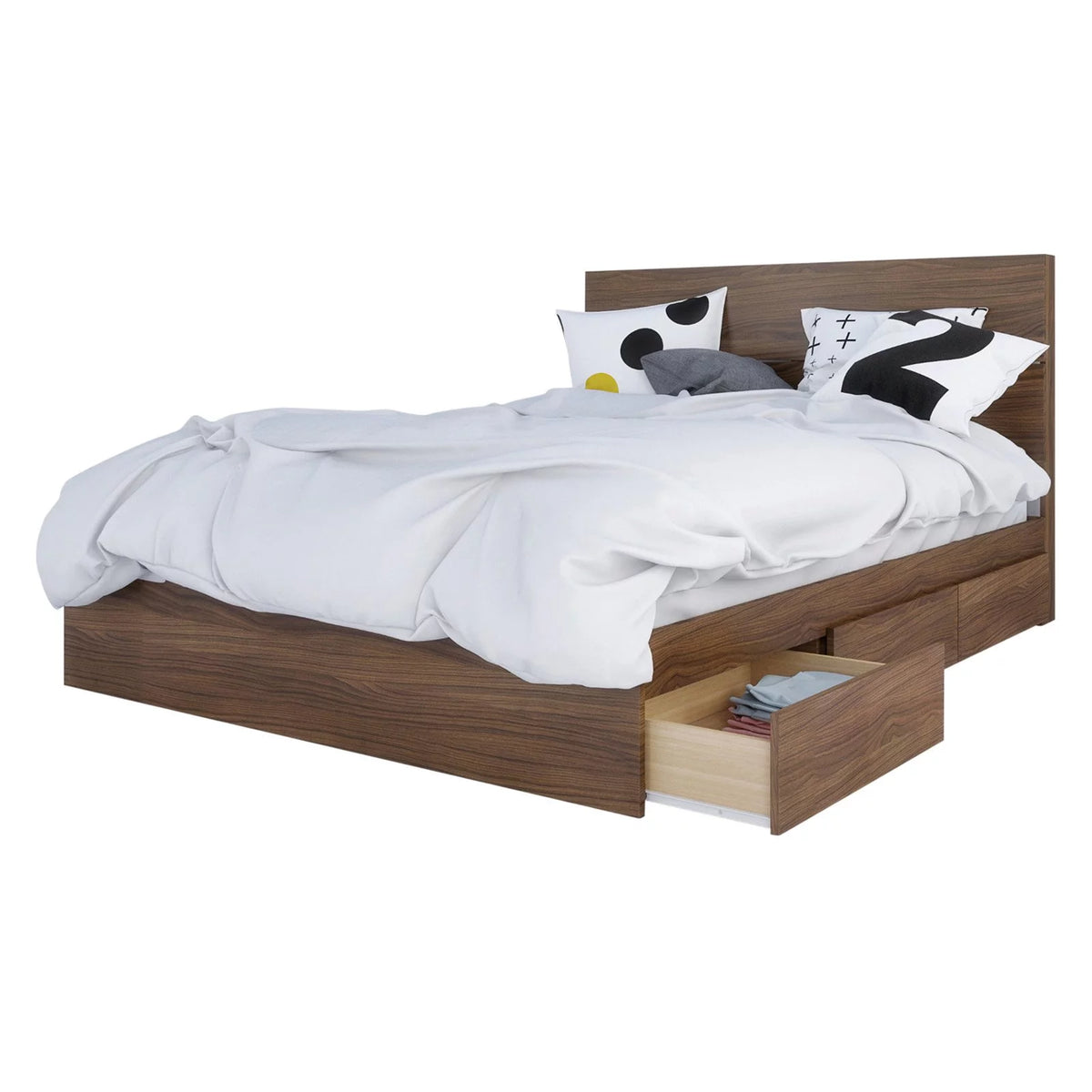 Queen Size Bedroom Set Walnut O965788