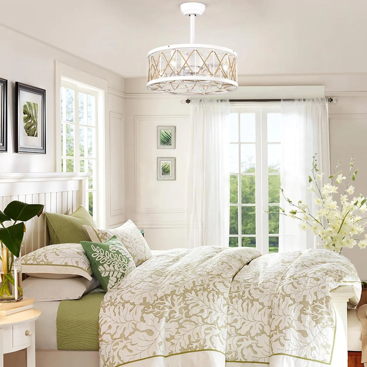 White Ceiling Fan with Lights T963958