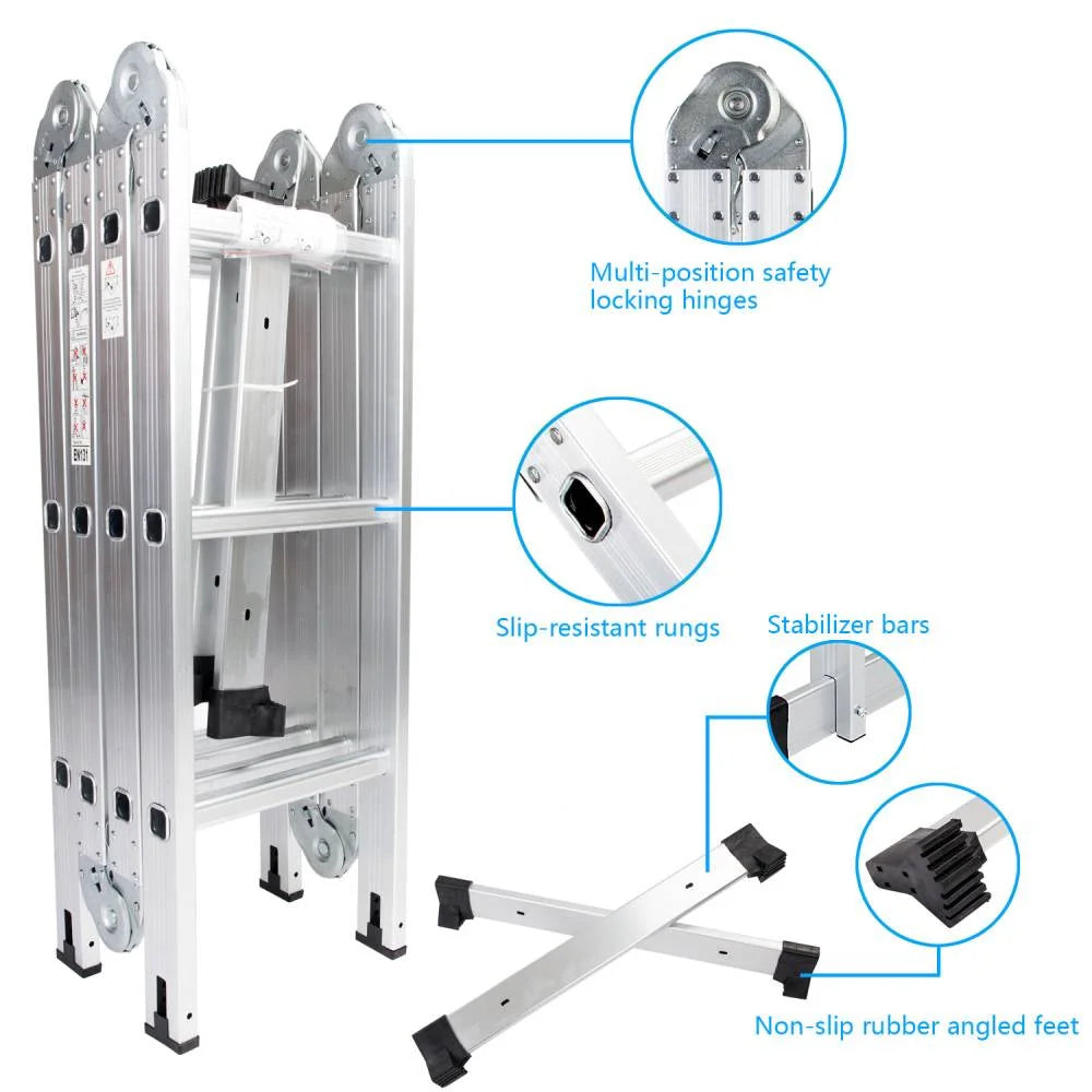 12.5ft 7 in 1 Folding Aluminium Scaffold Ladder A695