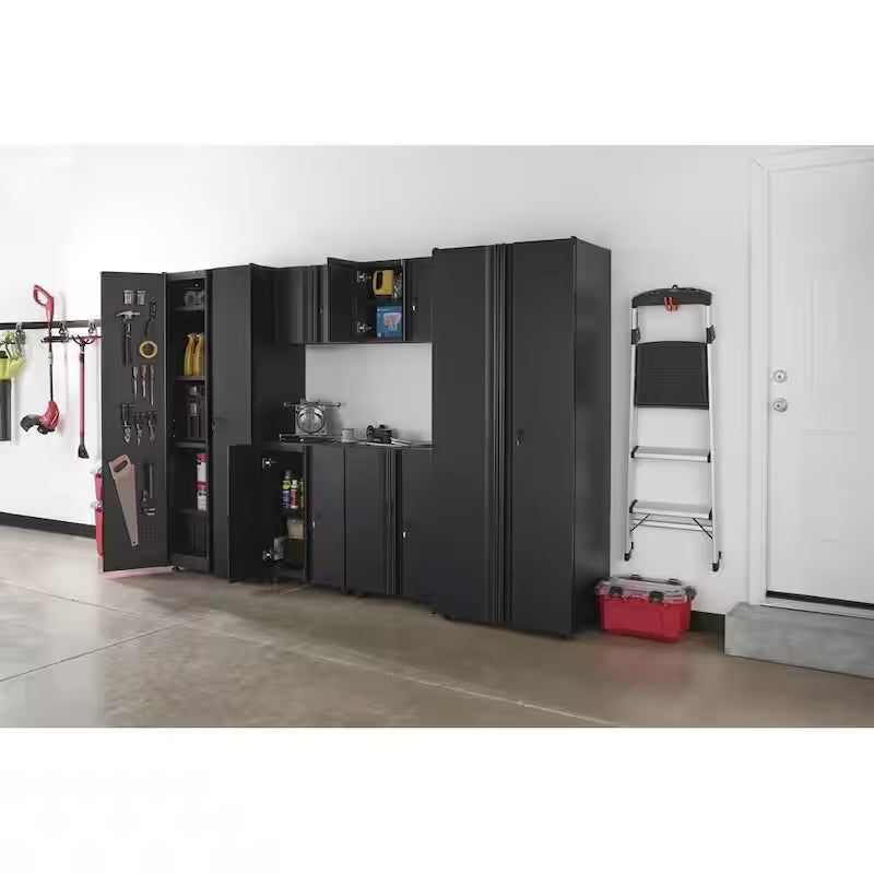 6-Piece Welded Steel Garage Storage System in Black A420723
