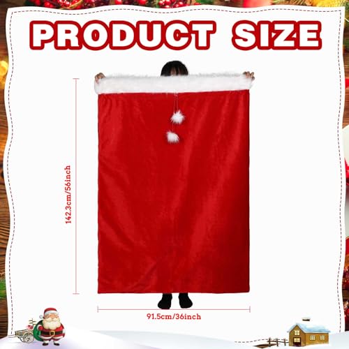 2 Pcs 56 x 36 Inch Extra Large Velvet Santa Gift Bag with Drawstring R91392