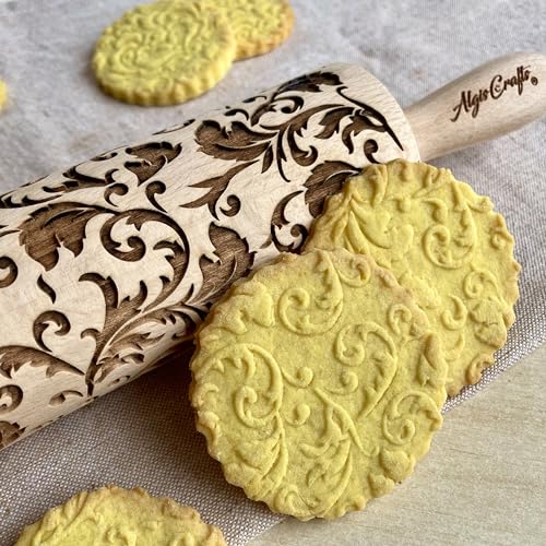 Embossing Rolling Pin with Flowers Pattern X46170