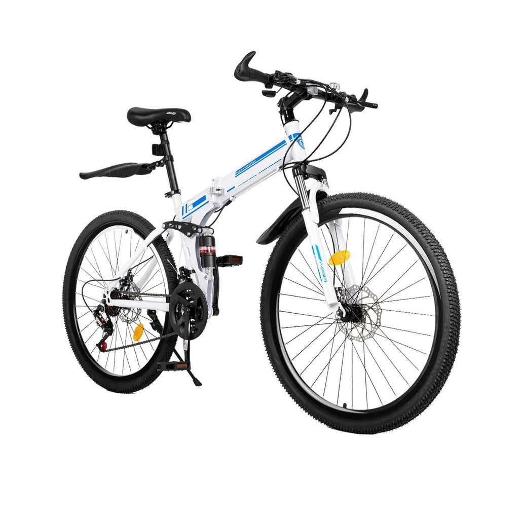 Folding Bike 21-speed Blue & White A867828