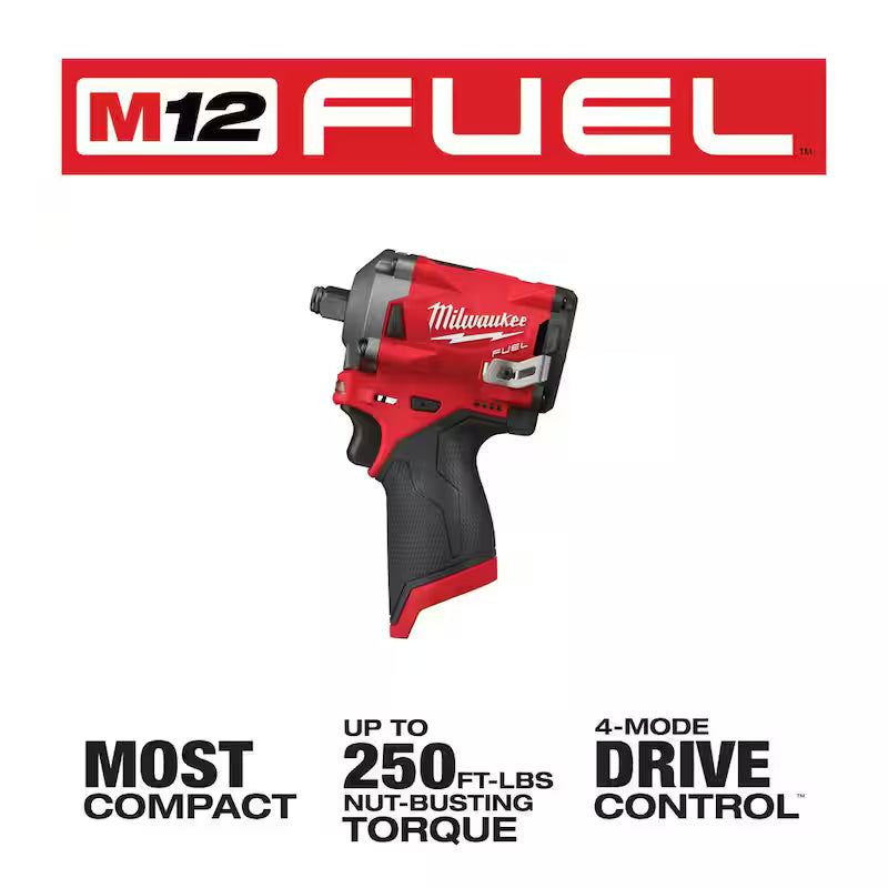 12V Brushless Cordless 1/4 in. and 1/2 in. Impact Wrenches with two 3.0 Ah Batteries P4712