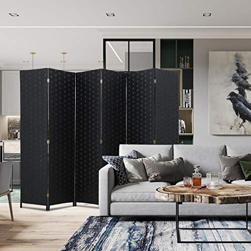 4 Panel 6 Feet Foldable Wood Mesh Room Divider Screen J560793
