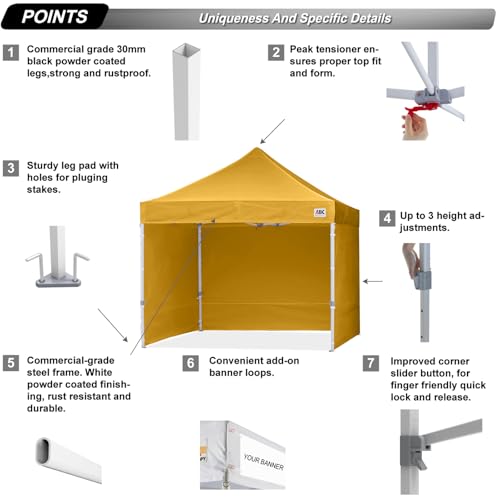 White 10x10 Pop Up Canopy Tent with Sidewalls U5937