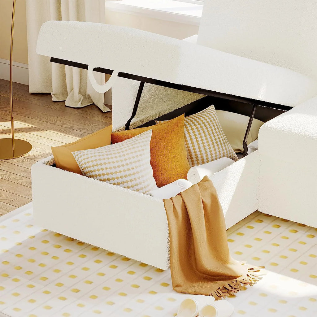 L Shaped Sleeper Sofa with Storage Chaise I87272