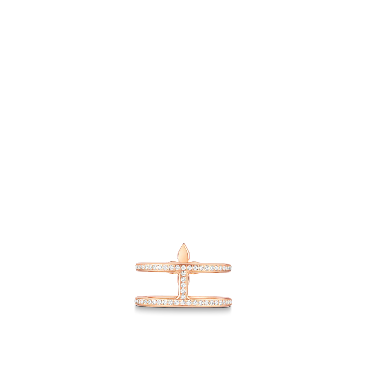 Rose Gold and Diamond Double Row Ring P3553