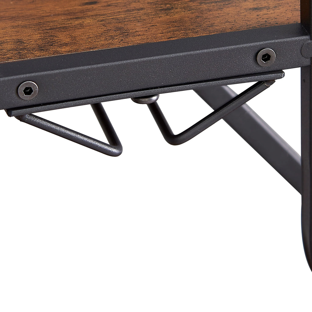 Freestanding 5-Tier Wine Rack with Wine Glasses Holder Y734