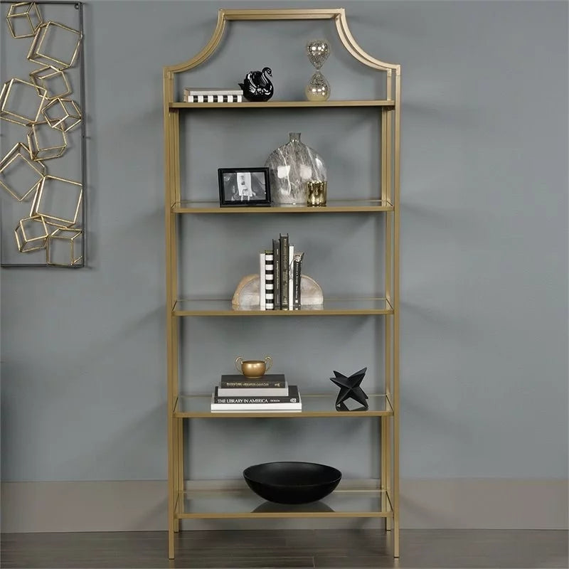 5 Shelf Metal Framed Bookcase Set of 2 X3331