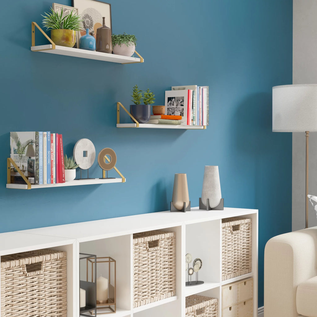 Natural Wood Floating Shelves Set of 3 C9710