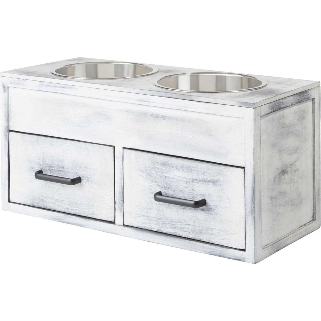 Elevated Wood Dog Bowl D23098