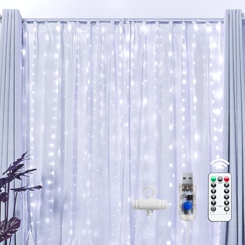 300 LED Blue Fairy Curtain Lights 9.8ft x 9.8ft 1 Pack P22530